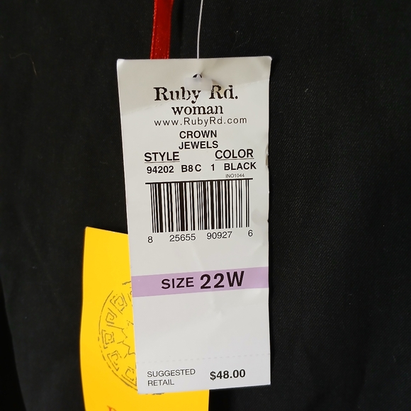 Ruby Rd. Women Crown Jewels Black Size 22w Dress pant - Picture 8 of 10